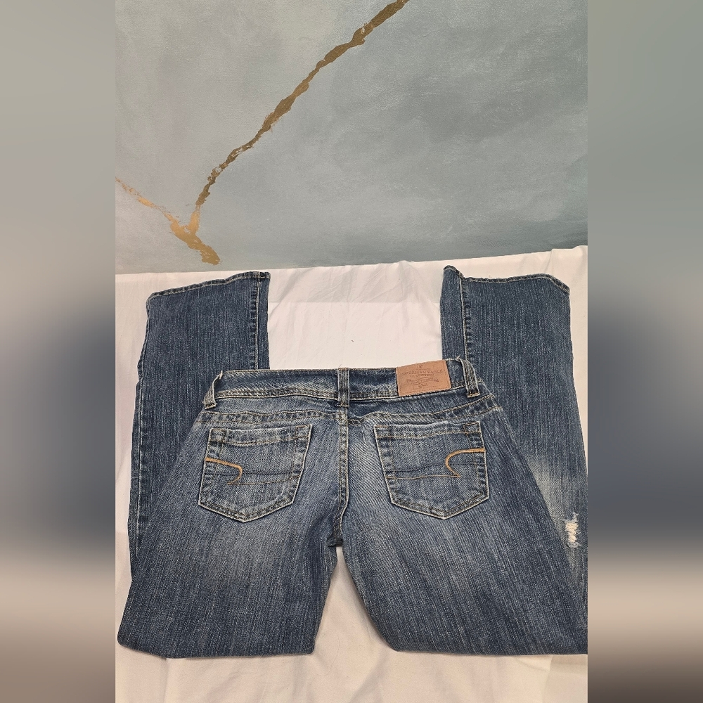 Vintage American Eagle Outfitters AE Artist faded blue denim Flare jeans 2/26